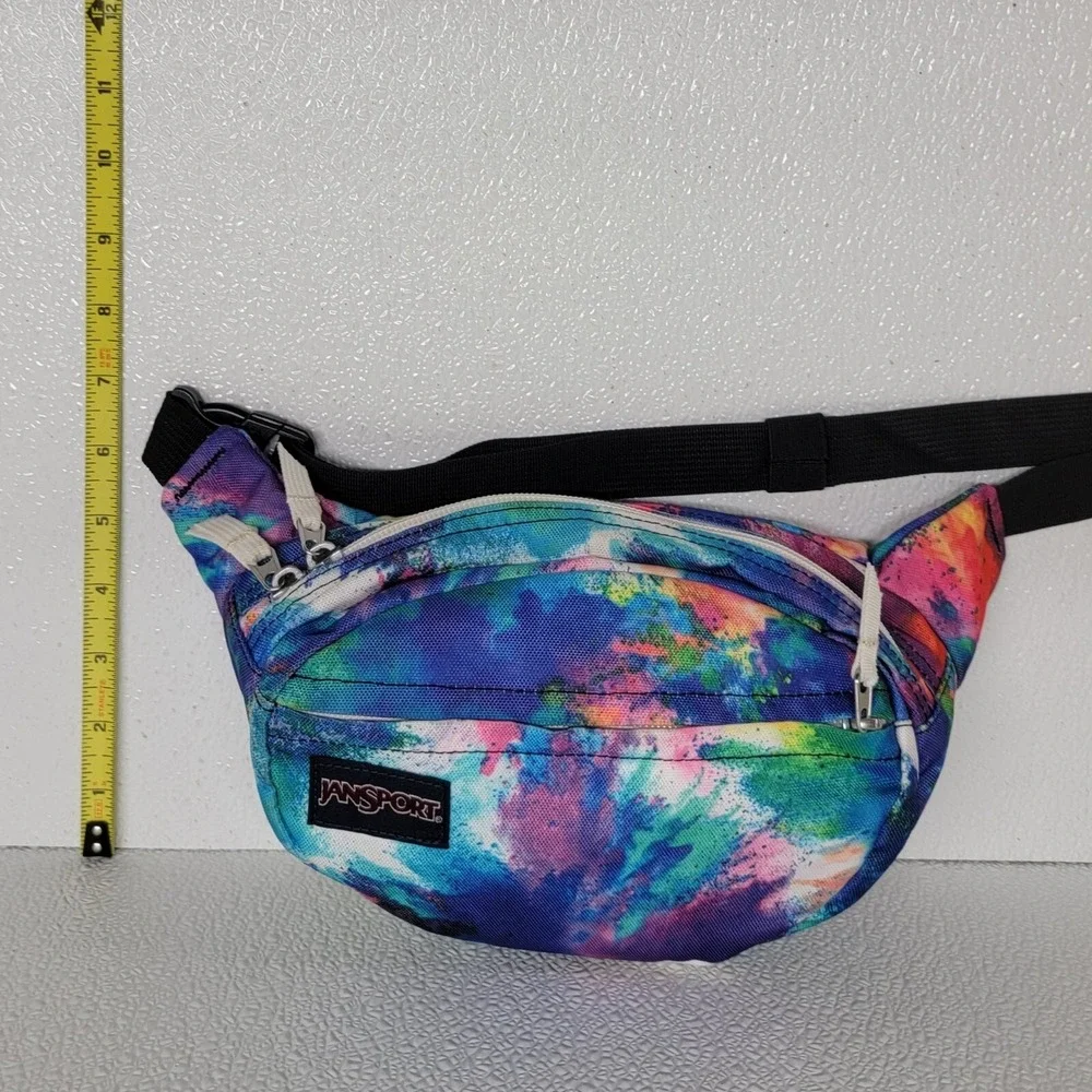 JanSport Tie Dye Fanny Pack Waist Pouch Hip Purse Belt Bag Retro Colorful!